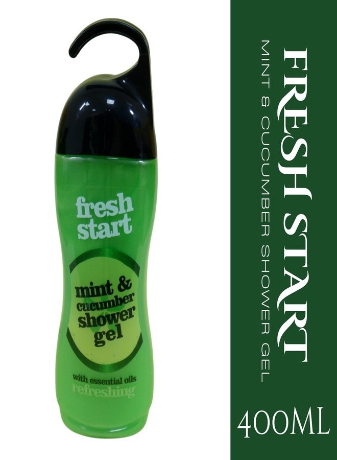 XHC Xpel Marketing Fresh Start Mint & Cucumber Body Wash With Essential Oils, Bumpy skin, Exfoliates & Deep cleanses skin, Liquid Shower Gel for Glowing Skin, No parabens 400ml - Image 2