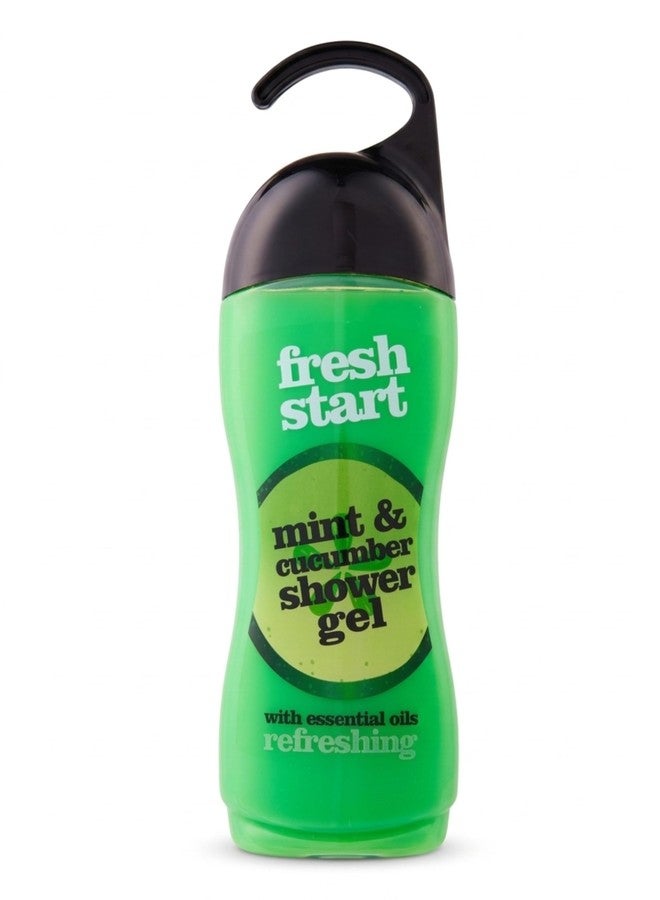 XHC Xpel Marketing Fresh Start Mint & Cucumber Body Wash With Essential Oils, Bumpy skin, Exfoliates & Deep cleanses skin, Liquid Shower Gel for Glowing Skin, No parabens 400ml - Image 1
