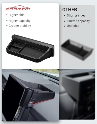 Ecarzo Dashboard Storage Box for Toyota Tacoma 2024 2025 2026, 14-Inch Screen Rear Tray Organizer, ABS Dashboard Storage Tray with Anti-Slip Liner, Center Console Accessory for Daily Essentials - Image 5