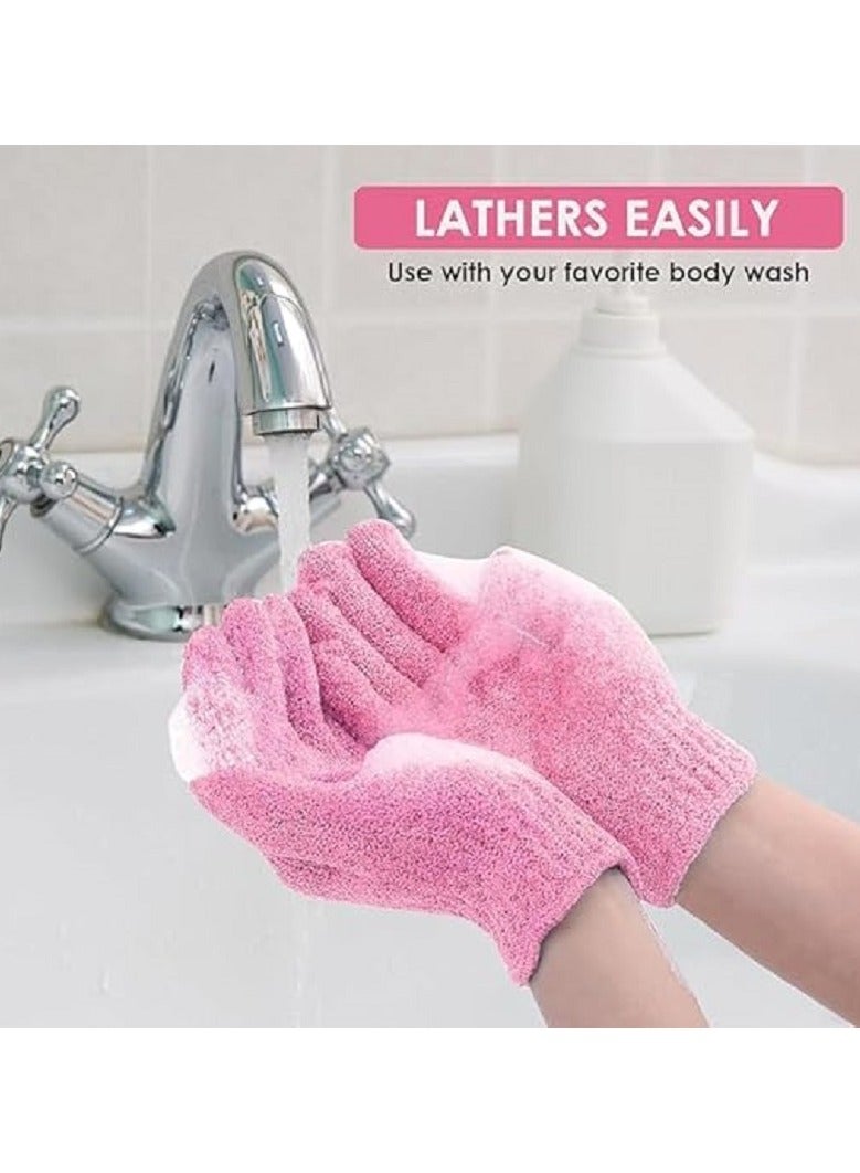 Alice Loofah - 2-Piece Body Exfoliating Gloves Exfoliating Body and Bath with Hanging Loops for Scrubbing Ingrown Hair and Dead Skin for Shower, Spa, Massage, and Cellulite Removal - Image 3
