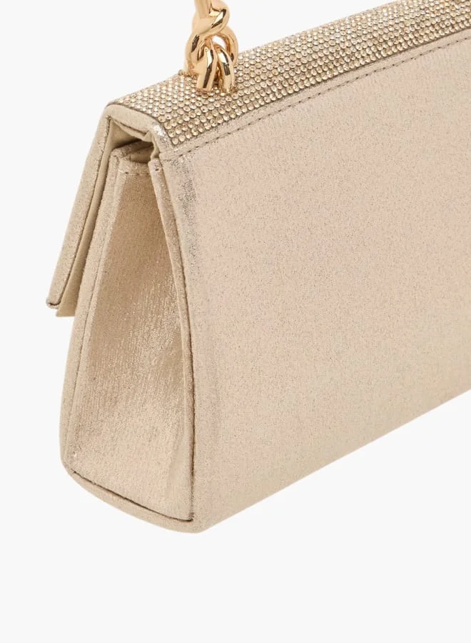 Flora Bella By Shoexpress Womens Embellished Textured Satchel Bag With Magnetic Closure