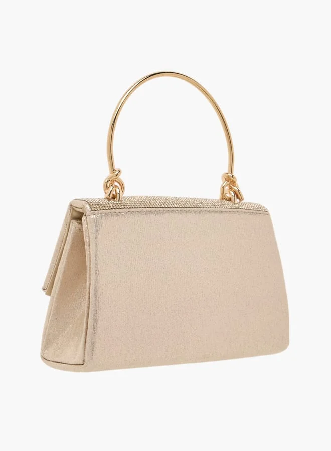 Flora Bella By Shoexpress Womens Embellished Textured Satchel Bag With Magnetic Closure