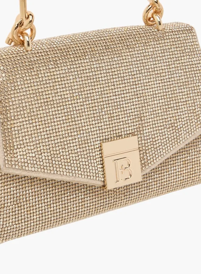 Flora Bella By Shoexpress Womens Embellished Textured Satchel Bag With Magnetic Closure
