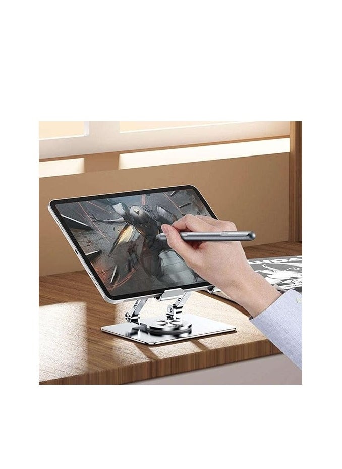 ماركة غير محددة حامل Tobo 360° محمول قابل للطي والدوران من الألومنيوم للأجهزة اللوحية، iPad، والكمبيوتر اللوحي، والهواتف الذكية، حامل مرن دوار للسرير، والطاولة، والمكتب، والمنزل، وحامل أرضي (رمادي)  - Image 5