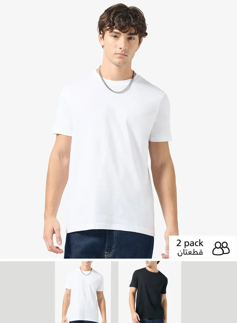 سفنتي فايف بيسيكس عبوة من  تي شيرت بياقة دائرية