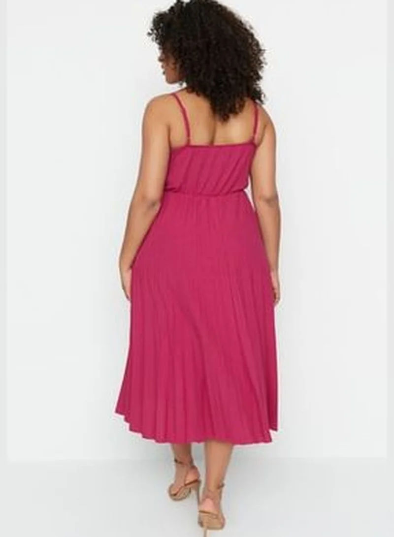 trendyol Pleated V-neck Dress