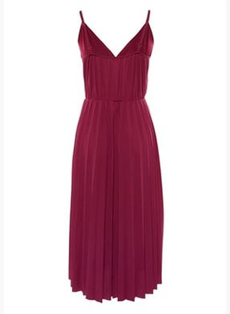 trendyol Pleated V-neck Dress