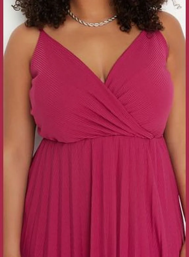 trendyol Pleated V-neck Dress