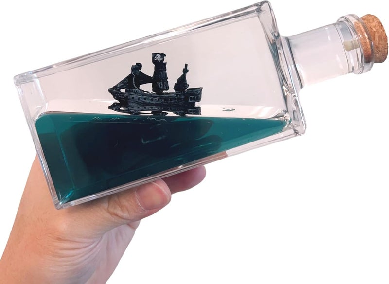 ZEshops Unsinkable Black Pearl Pirate Simulator - Wavey Boat in a Box Liquid Wave Cruise Fluid Ship Decoration - Ornament for Car, Desk, and Gifts (Black Pearl Cruise) - Image 1