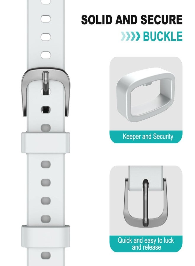 OVERSTEP Watch Band for Garmin Lily 2/Lily 2 Active, 14mm Quick Release Soft Silicone Replacement Bands, White - Image 4