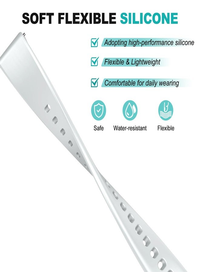 OVERSTEP Watch Band for Garmin Lily 2/Lily 2 Active, 14mm Quick Release Soft Silicone Replacement Bands, White - Image 3