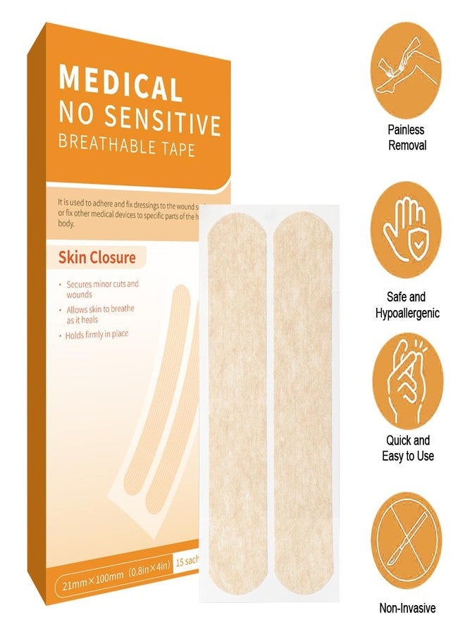 ILSSLI Skin Wound Closure Strips Breathable Sterilie Wounds Closure Bandage 30 Plasters 21x100mm Stitch Free Laceration Repair Tape - Image 2
