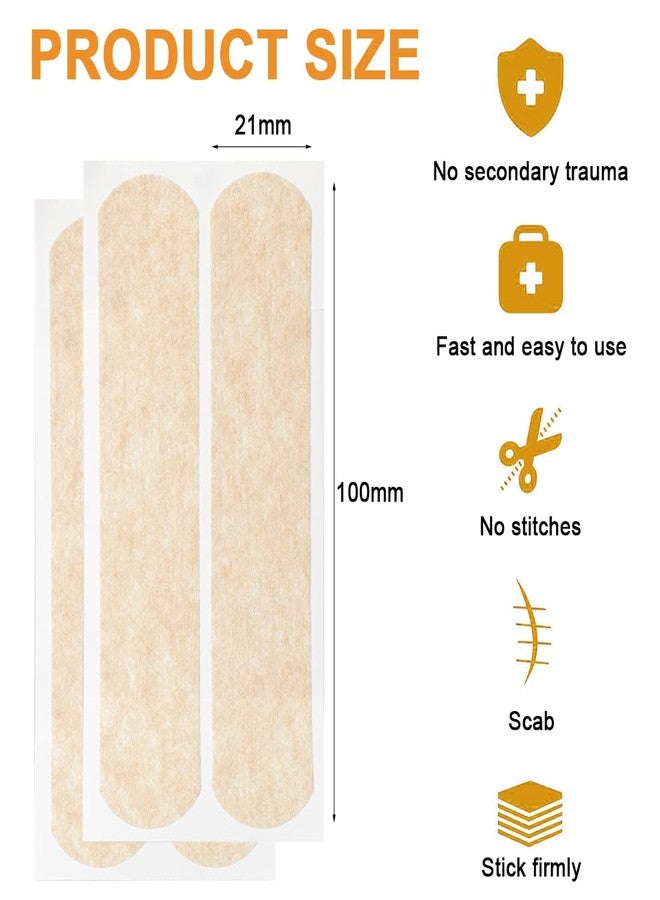 ILSSLI Skin Wound Closure Strips Breathable Sterilie Wounds Closure Bandage 30 Plasters 21x100mm Stitch Free Laceration Repair Tape - Image 3