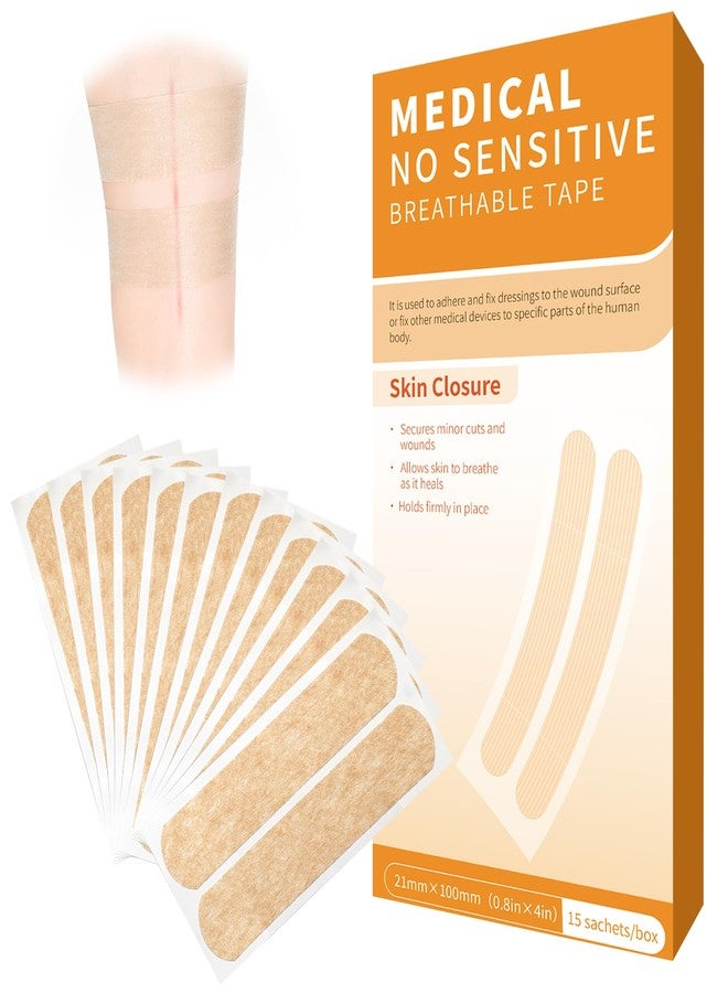 ILSSLI Skin Wound Closure Strips Breathable Sterilie Wounds Closure Bandage 30 Plasters 21x100mm Stitch Free Laceration Repair Tape - Image 1