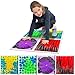 Onyoloy Textured Sensory Liquid Tiles Set of 4 Square Lava Stone Floor Tiles for Sensory Mats Ages 3 to Adult 12 x 12 Multicolor Textured Sensory Lava Set - Image 2