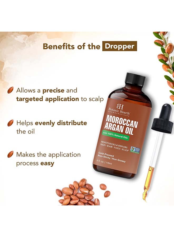 Botanic Hearth Moroccon Argan Hair Oil | 118 Ml | For Adult Hydration, Nourishing, Strengthening, Curly, Frizzy, Dry, Damaged Hair, Non-Gmo Verified - Image 4