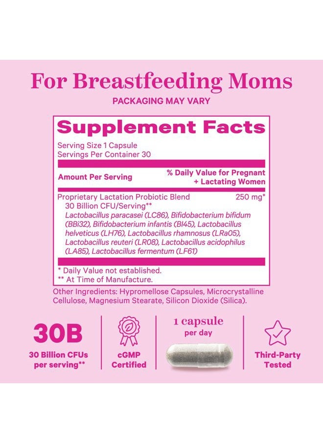 Pink Stork Lactation Probiotic - 30 Billion CFUs Multi Strain Postnatal Probiotics for Breastfeeding Women - Support Breast Milk & Gut Health, Postpartum Essentials, 30 Capsules  - Image 5