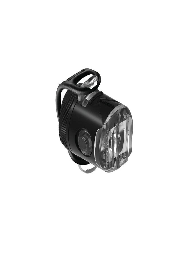 LEZYNE مصباح أمامي قابل لإعادة الشحن LED أبيض من LEZYNE Femto USB-C Drive مع تصنيف IPX7 و 50 لومن، حزام تثبيت مرن من السيليكون متضمن، أوضاع ثابتة ووميض متعددة، أسود - Image 1