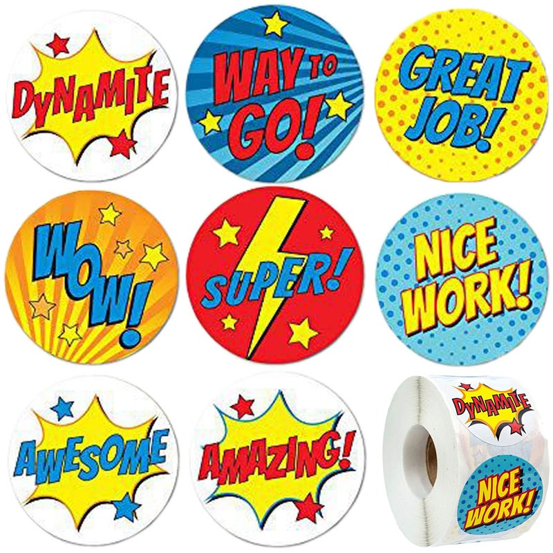 HOHAMN Motivational Stickers for Kids 15 Inch 500PCS Reward Stickers for Students Teachers School Stickers