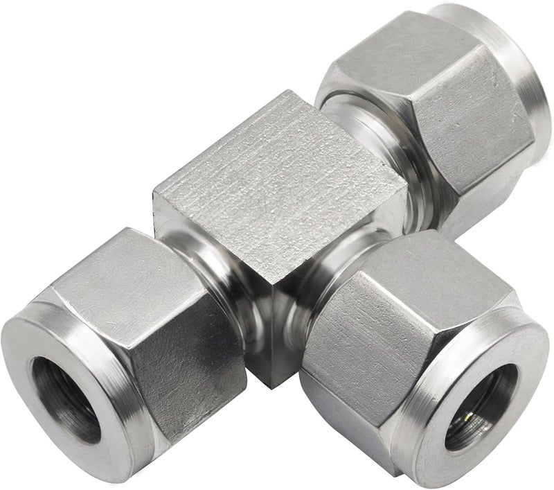 Goldpea Stainless Steel 304 Compression Tee Tube Fitting 1/2" OD x 1/2" OD x 1/2" OD, Comp T-fitting 3 Ways Connector, Pack of 2 - Image 4