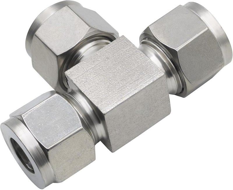 Goldpea Stainless Steel 304 Compression Tee Tube Fitting 1/2" OD x 1/2" OD x 1/2" OD, Comp T-fitting 3 Ways Connector, Pack of 2 - Image 3