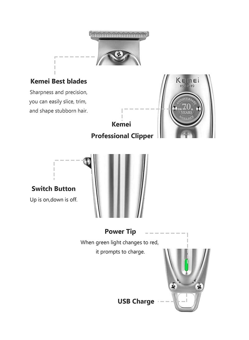 Multifunctional Beard Body Trimmer Shaver Set for Men, Home Barber Kit with USB Charging & Adjustable Limit Comb - Image 3