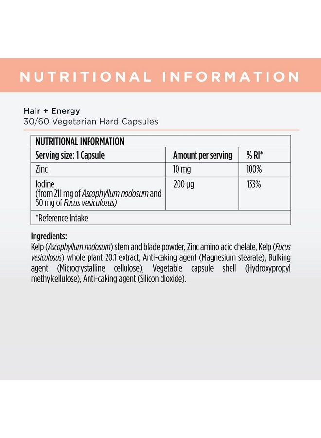 JSHealth تركيبة فيتامينات الشعر والطاقة؛ فيتامينات نمو الشعر؛ فيتامينات الشعر للنساء والرجال؛ مكملات الزنك واليود لنمو الشعر؛ مكملات تساقط الشعر؛ (30 كبسولة) - Image 3