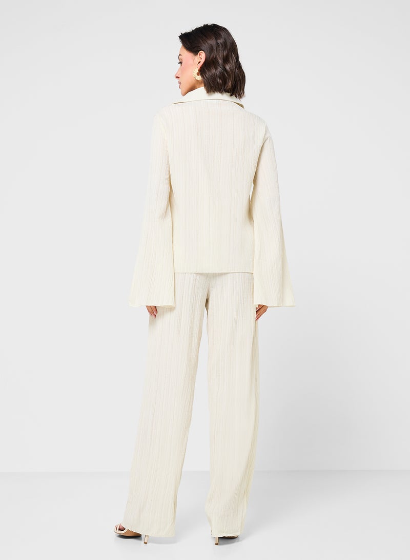 جينجر طقم قميص وبنطلون بأزرار بليسيه - Image 2