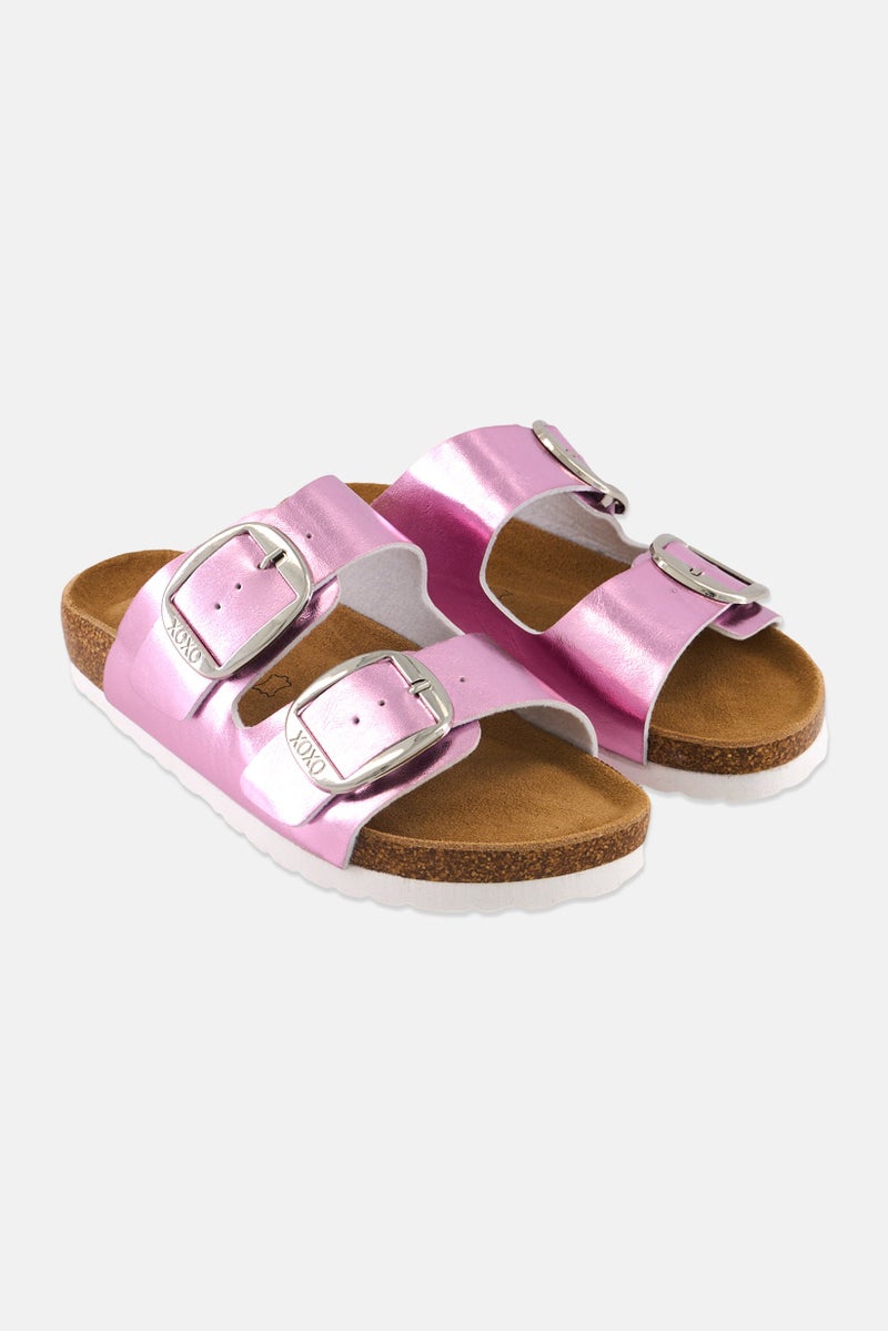 XOXO Women Slip On Cork Sandals, Pink - Image 1