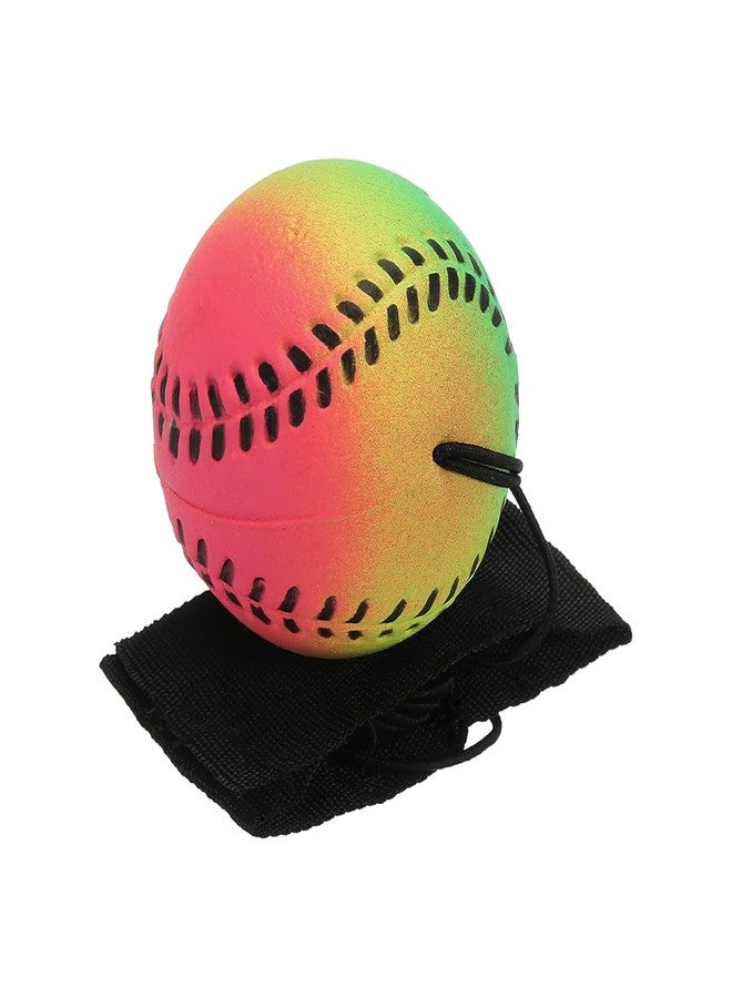 Space Enterprises 2.5 Inch Sports Wrist Ball, Baseball Rubber Rebound Wristband Wrist Return Ball Sport on a String for Exercise Play. - Image 1