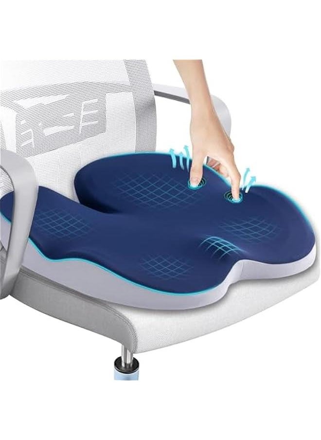 HOOKOR Memory Foam Seat Cushion, Office Chair Seat Cushion,Car Seat Cushion,Wheelchair Seat Cushion for Relief Sciatica and Tailbone Back Pain Relief,for Long Sitting, Office Workers,Driver  - Image 1