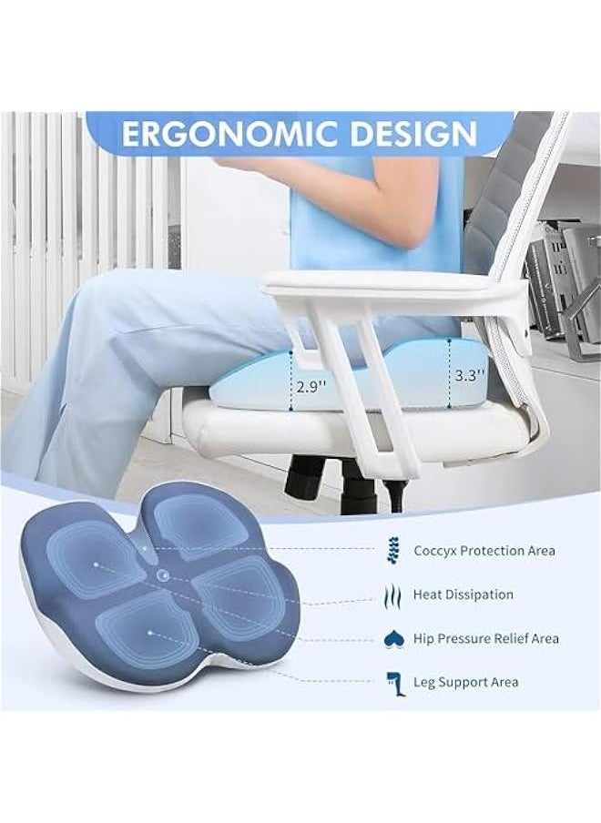HOOKOR Memory Foam Seat Cushion, Office Chair Seat Cushion,Car Seat Cushion,Wheelchair Seat Cushion for Relief Sciatica and Tailbone Back Pain Relief,for Long Sitting, Office Workers,Driver  - Image 4