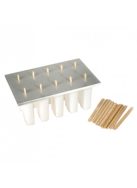 Fox Run Frozen Maker Ice Pop Mold, with 24 Popsicle Sticks, BPA-Free