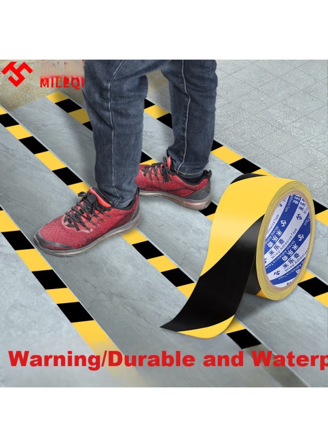 Miloch Mileqi Pvc Black And Yellow Warning Tape Zebra Crossing Caution Tape Fire Landmark Sticker Line Ground Protection Film Special Sign Tape Black And Yellow - 4.8Cm*33M Long*5 Rolls - Image 3