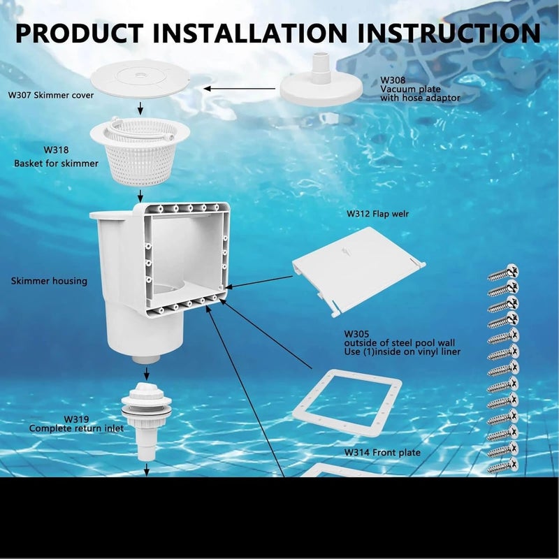 Zopsc High Strength Engineering Plastic Swimming Pool Skimmer Weir Door Easy Installation Tight Seal for Water, 1.69oz Pool Skimmer Door Baffle Weir Replacement, DIY Upgrade - Image 5