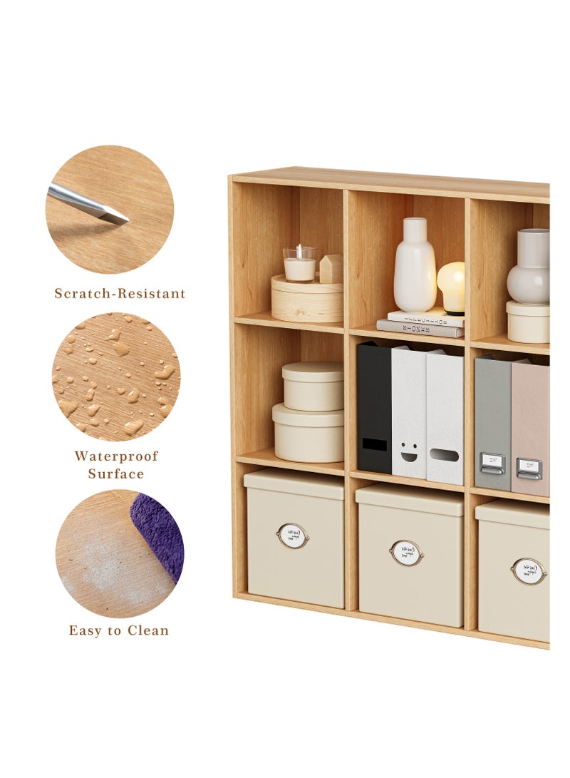 DOOHWAN 11in Cube Storage Organizer with Closed Back - Wooden Bookshelf Display Cubes for Home, Office, Closet Cabinet Organizer Shelf - Image 4