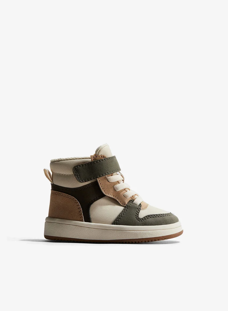 H&M Colour-blocked hi-top trainers