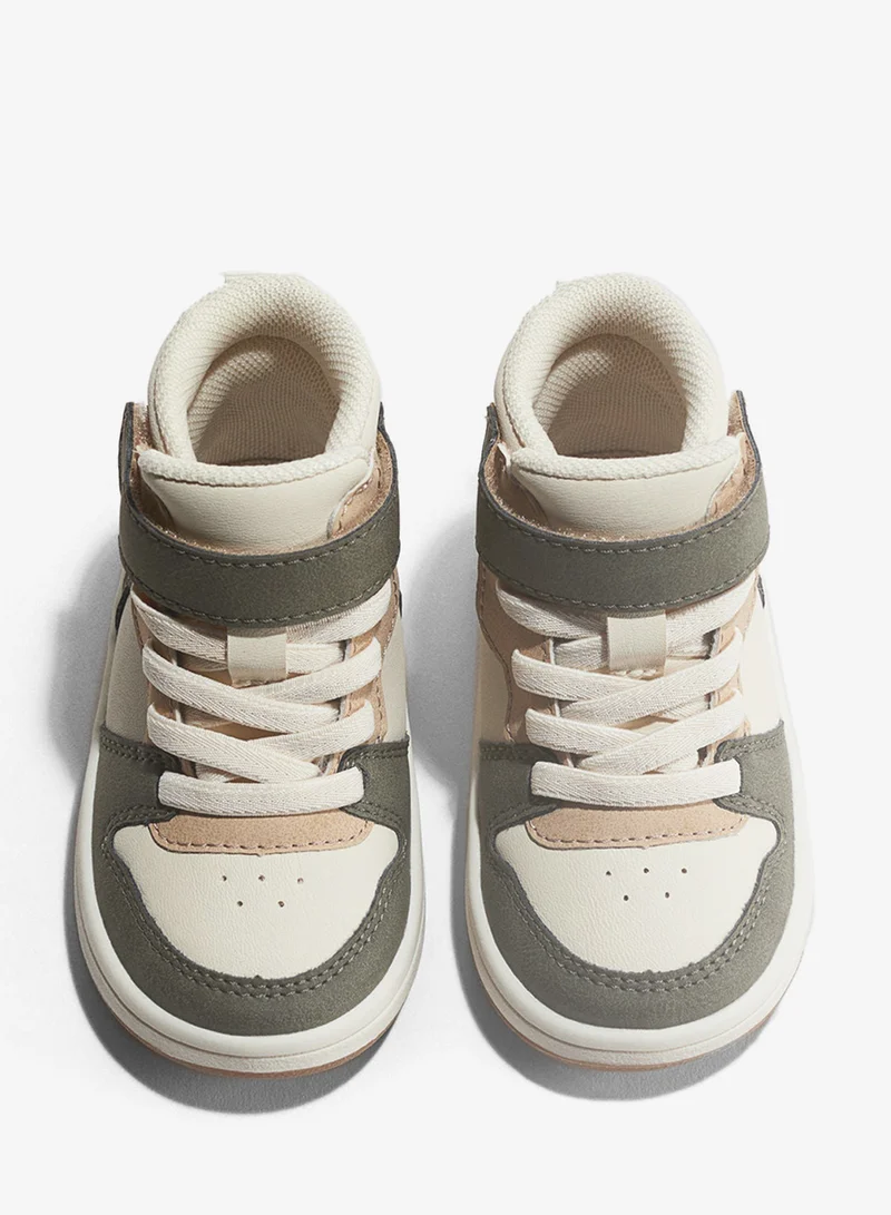 H&M Colour-blocked hi-top trainers