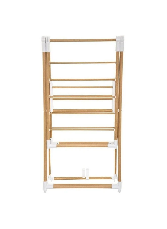 Five Simply Smart Bara Wood-Effect Folding Winged Clothes Airer Brown and White 90 x 51 x 138 cm 157389