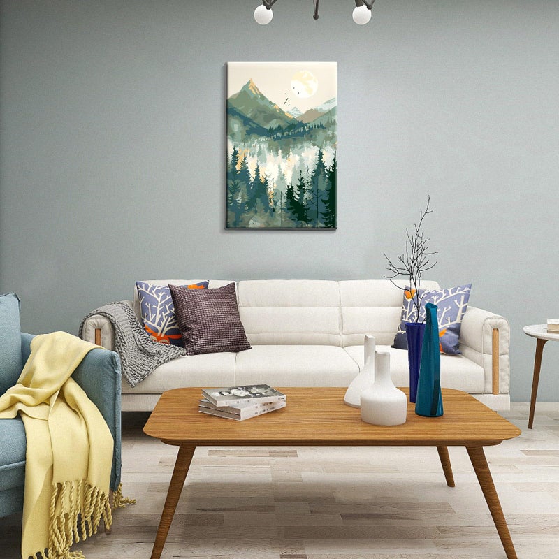 JOOZ Mountain Paint by Number for Adults, Paint by Numbers Kit for Adults with Frame, DIY Mountain Landscape Paint by Number Kits Framed Canvas, Oil Painting Kit for Home Wall Decor 8 x 12 Inch - Image 5