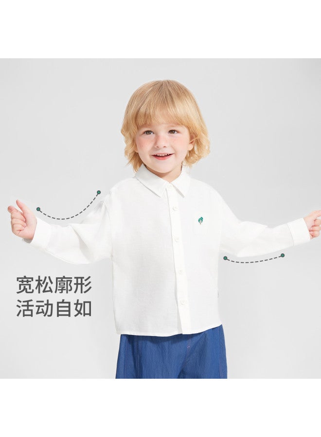 Baby White Shirt Boys Spring/autumn Shirts 2025 New Girls Children Spring/autumn Clothing - Image 3
