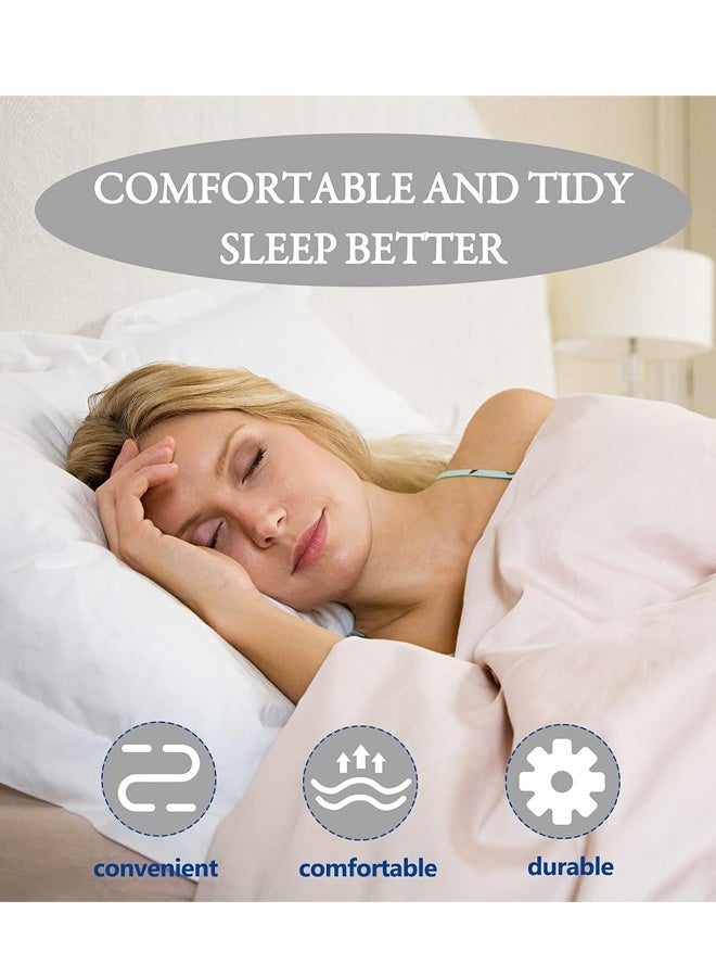 أشرطة تثبيت ملاءات سرير مرنة قابلة للتعديل تناسب الأسرة المزدوجة، والملكية، والملكية الكبيرة، والأسرة المفردة، مع مشابك تثبيت ملاءات متقاطعة بستة اتجاهات، وأشرطة تثبيت للمراتب المستديرة والمربعة. - Image 5