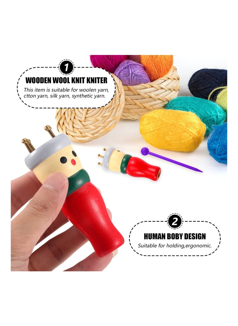 Generic - 2 Pack French Knitting Dolly French Knitting Set With Wool Wooden Spool Knitting Doll for Adults and Kids - Image 1