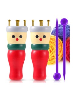 2 Pack French Knitting Dolly French Knitting Set With Wool Wooden Spool Knitting Doll for Adults and Kids