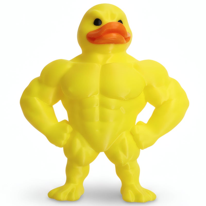 vhemo 3D Printed Muscle Duck Figurine, Funny Desk Decor Collectible Statue, Muscular Duck Desktop Figurine, Gifts for Gym People, Gym Decor for Men, Bodybuilder Duck Collectible Desktop Sculpture (Medium) - Image 1