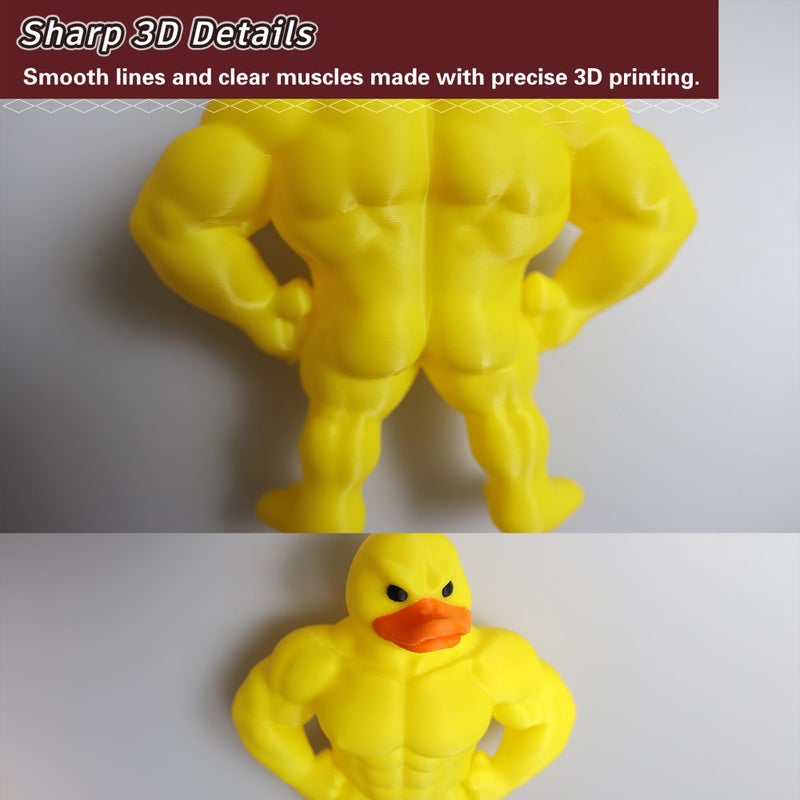 vhemo 3D Printed Muscle Duck Figurine, Funny Desk Decor Collectible Statue, Muscular Duck Desktop Figurine, Gifts for Gym People, Gym Decor for Men, Bodybuilder Duck Collectible Desktop Sculpture (Medium) - Image 4