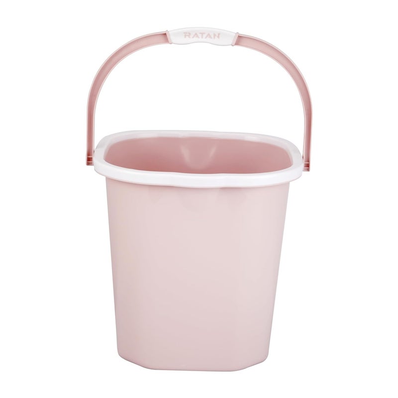 RATAN PLASTICWARE دلو راتان بلاستيكوير بريميا 25 لتر X 1 دياسو وردي خفيف الوزن وسهل الحمل - Image 1