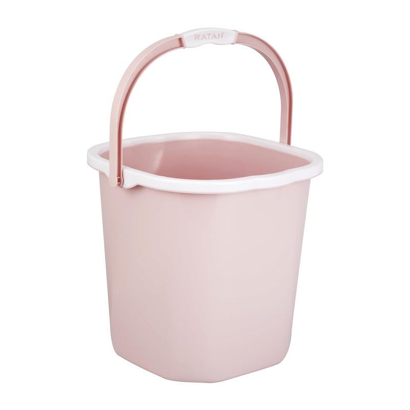 RATAN PLASTICWARE دلو راتان بلاستيكوير بريميا 25 لتر X 1 دياسو وردي خفيف الوزن وسهل الحمل - Image 5