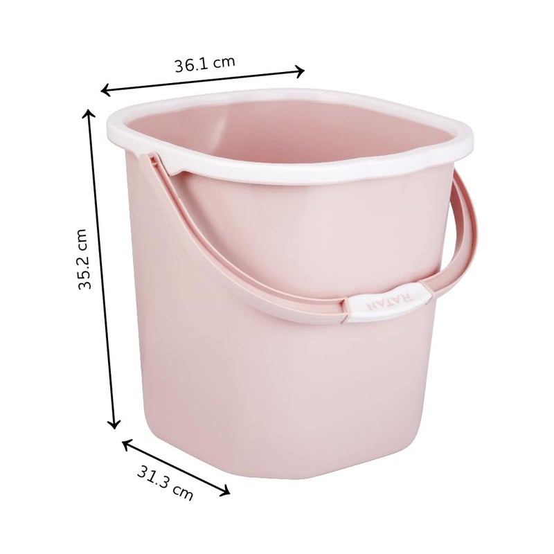 RATAN PLASTICWARE دلو راتان بلاستيكوير بريميا 25 لتر X 1 دياسو وردي خفيف الوزن وسهل الحمل - Image 2