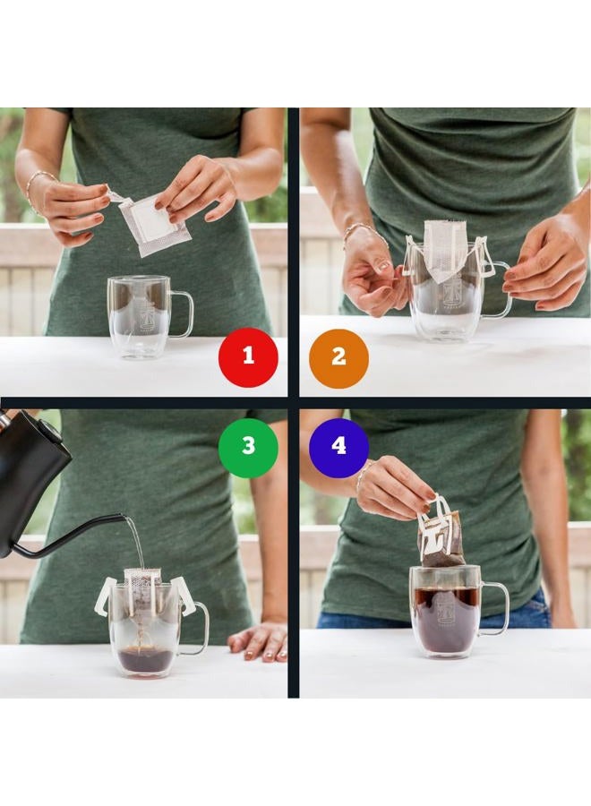 Tribo Coffee Single-Serve Portable Pour Over Drip Coffee - Specialty Grade - Variety - 5 Servings Per Box (Light, Medium & Med-Dark Roasts) - Image 2